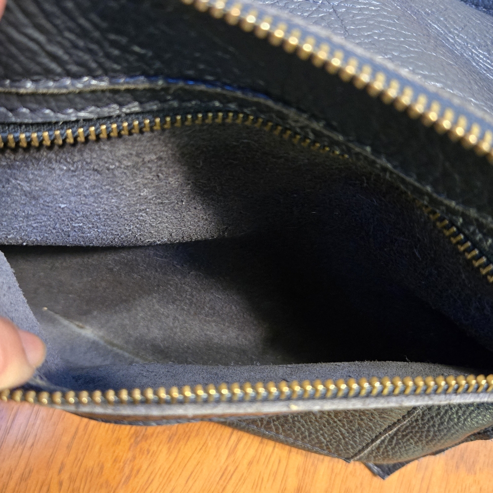 Cuyana Navy Leather Suede Small Tote Bag without Removable Strap - Picture 11 of 16